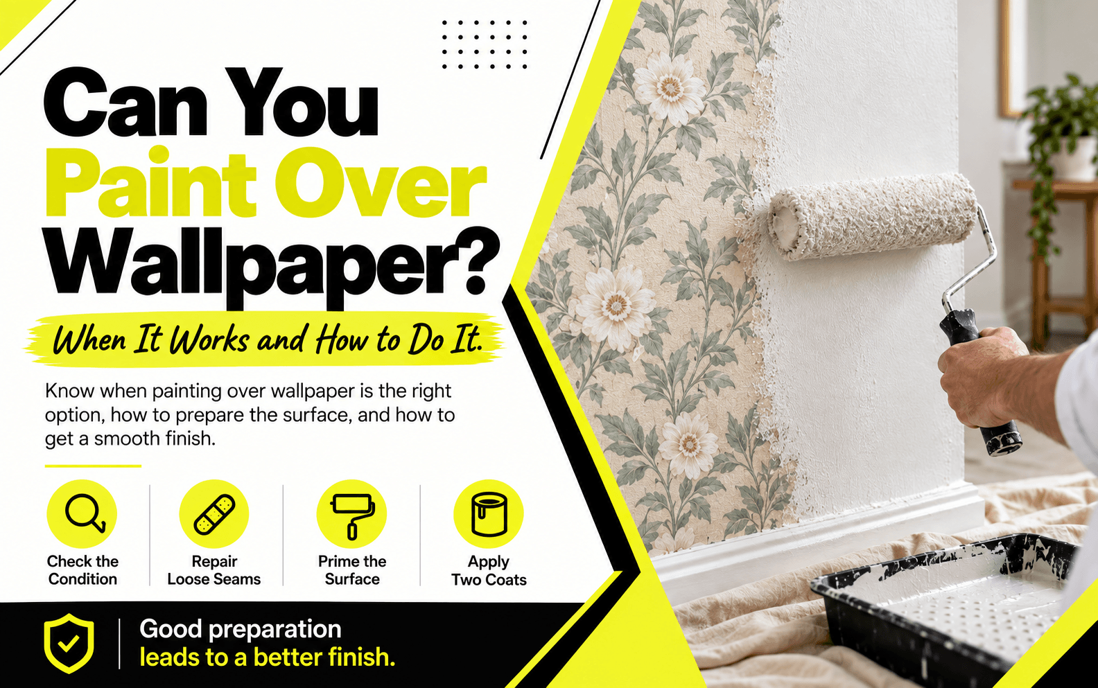 can you paint over wallpaper